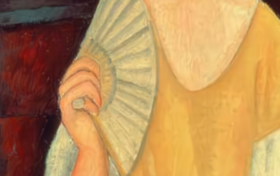 Detail of Lunia Czechowska's Hand holding Fan